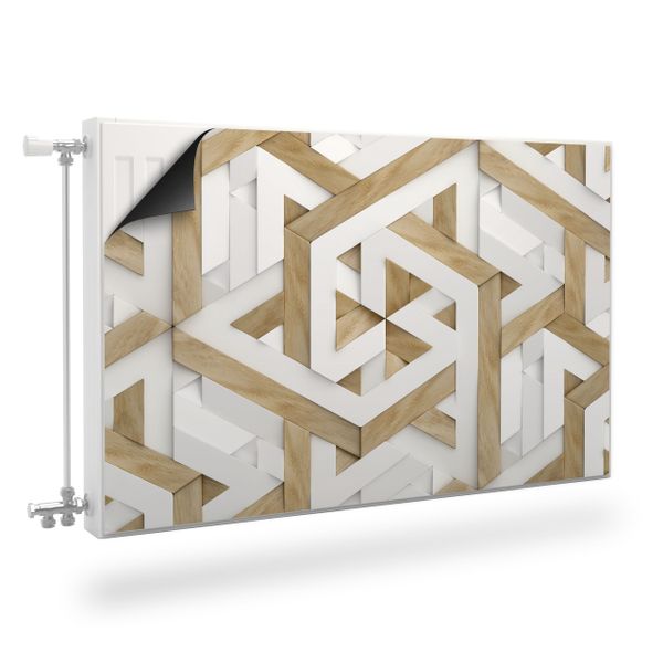 Osłona MAGNETYCZNA Na Kaloryfer Abstrakcja Mozaika Drewno 90cm x 60cm zdjęcie 1