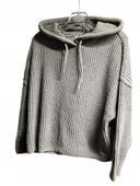 Bluza z kapturem Pull&Bear z dzianiny szenilowej oversize szary rozm-M