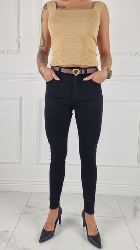 M.SARA SPODNIE JEANSOWE DAMSKIE WYSOKI STAN DUŻE ROZMIARY PASEK GRATIS na Arena.pl