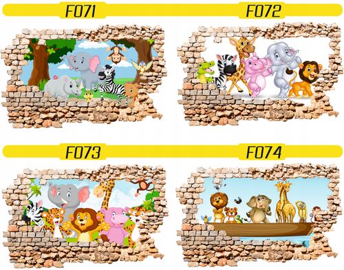 Naklejka samoprzylepna efekt 3D dla dzieci bajkowe na Arena.pl