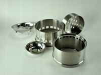 Kuchenka turystycza na paliwo stałe, stal.składana