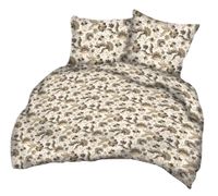 Pościel z kory 160x200 kwiatowe ornamenty na kremowym tle