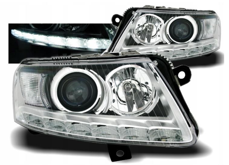 LAMPY REFLEKTORY DO  AUDI A6 C6 OD 2004 DO 2008 LED do DZIENNEJ Bi -XENON zdjęcie 2