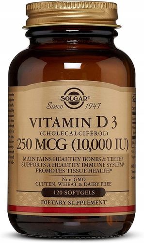 SOLGAR Witamina D3 10000 IU 120 Kapsułek Softgels 250mcg na Arena.pl
