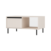 Nowoczesny Stolik Kawowy Ryflowany 100cm Piaskowy Beż KOSAKA LP - 2 Kolory