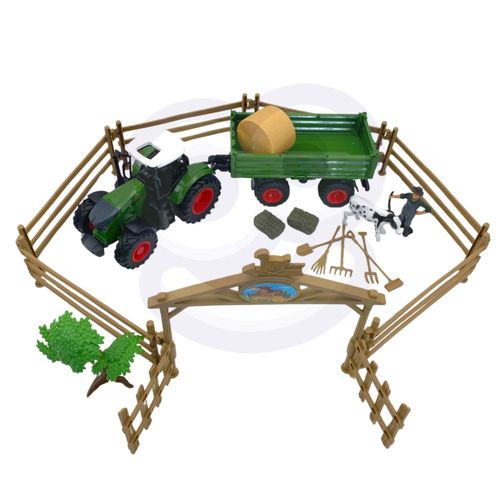 WOOPIE Zestaw Mini Farma Traktor Zwierzęta Osada Farma Rolnik 1:24 na Arena.pl