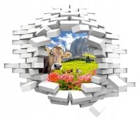 Naklejka samoprzylepna dziura 3D łąka pastwisko