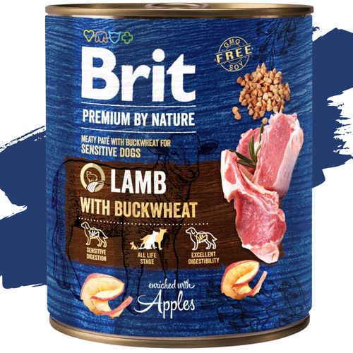 mokra karma dla psa z jagnięciną brit premium by nature 800g lamb buckwheat na Arena.pl