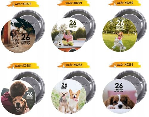 Przypinki buttony DZIEŃ PSA znaczki z grafiką na Arena.pl