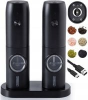 ELEKTRYCZNY MŁYNEK DO PIEPRZU SOLI PRZYPRAW AKKU ŁADOWANIE USB ZESTAW