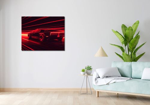 Obraz 90x70cm Prędkość w Czerwonym Neonie na Arena.pl