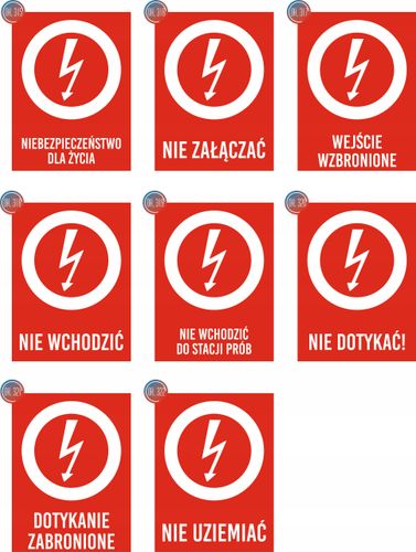 Tablica informacyjna pod napięciem grawer piktogram 20x15 cm dużo wzorów na Arena.pl