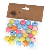 KORALIKI KORALE PEREŁKI Z DZIURKĄ DREWNIANE 30SZT