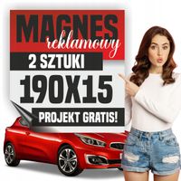 Reklama magnetyczna magnes reklamowy na auto firmowe 190x15 cm - 2 szt