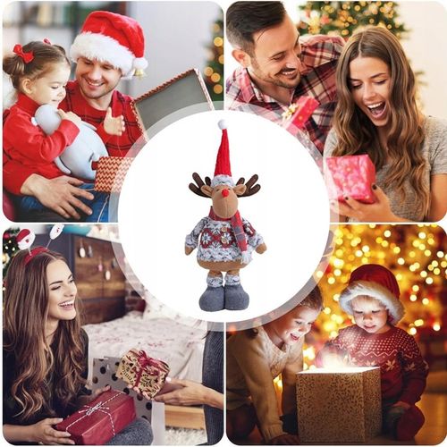 Skrzat Krasnal Świąteczny Teleskopowy Duży Gnom Wysoki Renifer Regulowany na Arena.pl