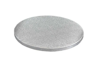 podkład pod tort  srebrny okrągły 28 cm  x  1,2 cm h  - 1424