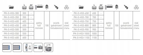 PROWADNICA KULKOWA GTV DO SZUFLADY H53 L500 100KG PEŁNY WYSUW MOCNA na Arena.pl