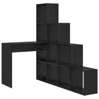 Biurko narożne z półką Czarny dąb 101,5 x 149,5 x 149,5 cm