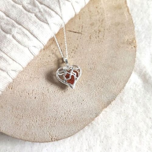 Naszyjnik Sekretnik Srebrny z Bursztynem na Arena.pl