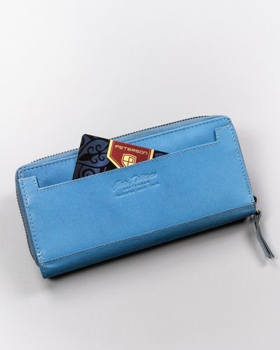 duży, skórzany portfel damski na zamek i zatrzask - peterson na Arena.pl