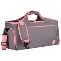 pojemna, weekendowa torba podróżna w szaro-różowym kolorze z komorą