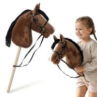 Hobby horse Mamabrum brązowy 68 cm z regulowanym ogłowiem i wodzami