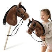 Hobby horse Mamabrum brązowy 68 cm z regulowanym ogłowiem i wodzami