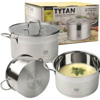 GARNEK Z SZKLANĄ POKRYWKĄ TYTAN 6,1L STAL NIERDZEWNA 18/10 INDUKCJA GAZ