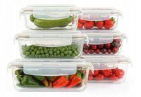 6x Szklane pojemniki na żywność z pokrywką zestaw żaroodporne lunch box