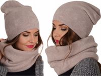 POLSKI Komplet CZAPKA + KOMIN Tunel Szal KOLORY Zestaw damski MODNY ciepły