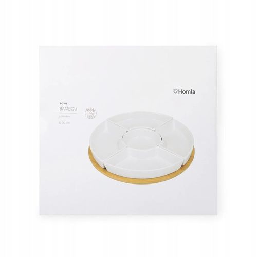 Półmisek na przekąski zestaw 5 x miseczka biała ceramika OBROTOWY TALERZ na Arena.pl