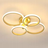 LAMPA SUFITOWA ZŁOTA WISZACA LED ZYRANDOL NOWOCZESNA DO SALONU 56W 3000K
