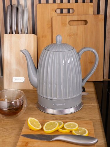 CZAJNIK ELEKTRYCZNY BEZPRZEWODOWY CERAMICZNY KAMILLE 1500 W 1,5 L na Arena.pl