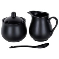 Cukierniczka i mlecznik porcelanowe czarne 3el.