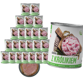 MOKRA KARMA DLA PSA TufTuf Puszka mielonka z królikiem ZESTAW 24x800g