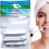 NIĆ DENTYSTYCZNA WYKAŁACZKI DO ZĘBÓW Z NICIĄ NICIO WYKAŁACZKI 75 SZTUK