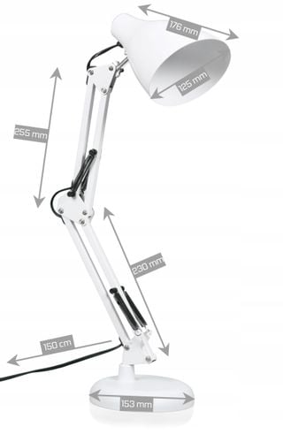 Lampka biurkowa Interlook Modern biały moc do 40 W na Arena.pl