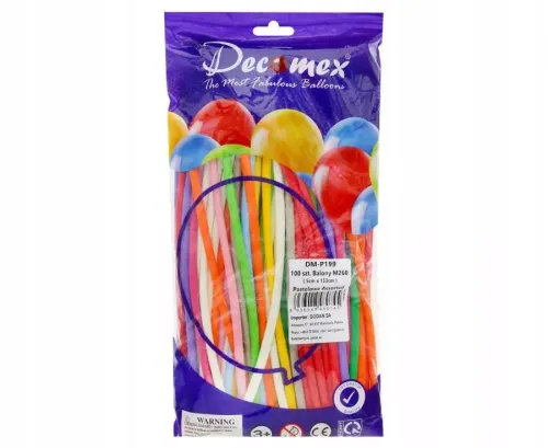 Balony Decomex M260, pastel Assorted, 100 szt. na Arena.pl