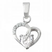 SREBRNY WISIOREK SERDUSZKO Z CYRKONIAMI PRÓBA SREBRA 925