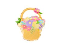 Balon foliowy "Koszyk z kwiatami", 53 cm x 69 cm [balon z helem]