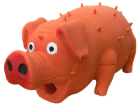 Zabawka dla psa gryzak świnia lateksowa z piszczałką pomarańczowa 21cm