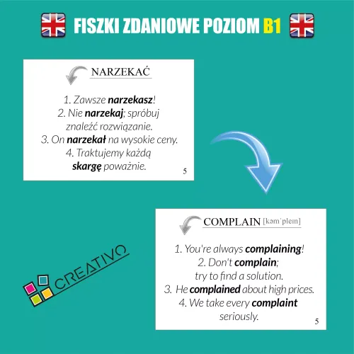 Angielski. Fiszki zdaniowe. Poziom B1 na Arena.pl