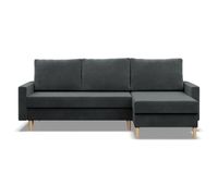 Narożnik uniwersalny, MILO, velvet, 223x140x92, ciemny szary | TYLETEGOTU