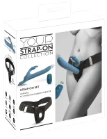 you2toys your strap-on rabbit vibrator - zestaw z pilotem, silikon, czarny