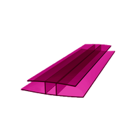 H-profil łączący 1500mm poliwęglan bordowy 10mm