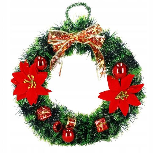 WIENIEC ŚWIĄTECZNY STROIK WIANEK NA DRZWI 35cm DUŻY PIĘKNY DEKORACJA OZDOBA na Arena.pl