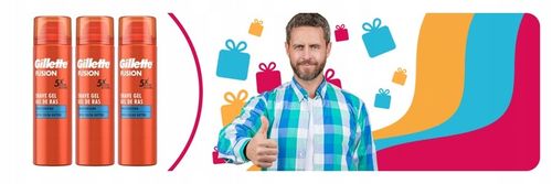 Gillette Fusion Żel Do Golenia Moisturising 200 ml x3 na Arena.pl