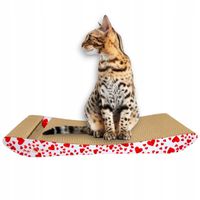 Drapak dla kota NATAN | biały w serca| 58x6.6x24 cm | MruuPruu