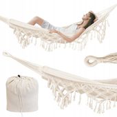 HAMAK OGRODOWY DWUOSOBOWY MOCNY DUŻY XXL BOHO 2 OSOBOWY BRAZYLIJSKI + TORBA