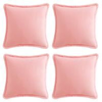 Poszewki na poduszki boho z frędzlami bawełniane różowe 55x55 cm 4 szt.